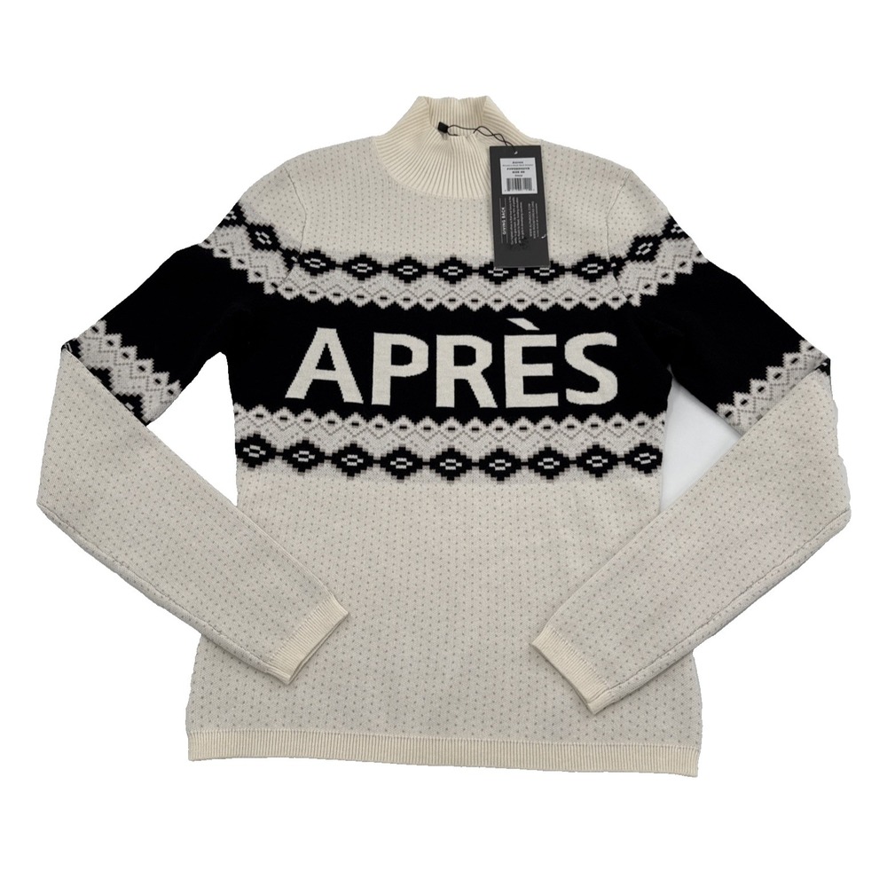 Alp N Rock Aurora‎ Mock Neck Ski Sweater Womens XS Ivory Black